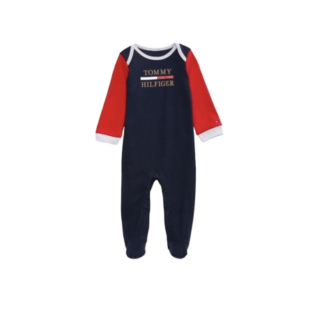 אוברול Tommy Hilfiger בייבי כחול אדום שרוול ארוך