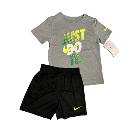 חליפת מכנס nike דרייפיט אפור כיתוב בזוהר just do it