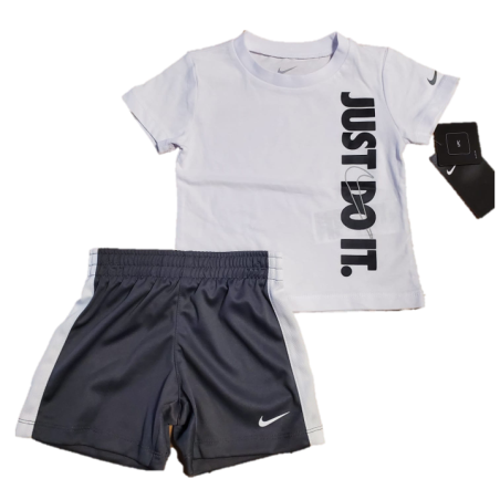 חליפת מכנס Nike  לבן אפור  just do it לאורך