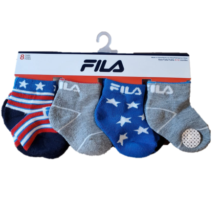 מארז 8 זוגות גרביים fila מידה 6-12 חודשים