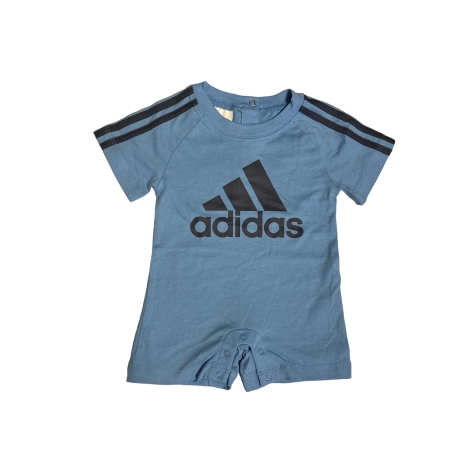 אוברול adidas בייבי תכלת שרוול קצר פסים בכתפיים