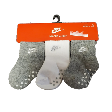 מארז 3 זוגות גרביים NIKE אפור לבן אפור מידה 2-4 שנים