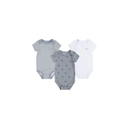 מארז 3 בגדי גוף NIKE שרוול קצר לבן אפור פסים