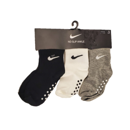 מארז 3 זוגות גרביים NIKE אפור לבן שחור מידה 2-4 שנים