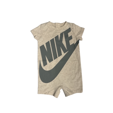 אוברול NIKE קרם שרוול קצר לוגו גדול באפור