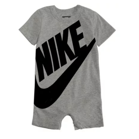 אוברול NIKE אפור שרוול קצר לוגו גדול בשחור