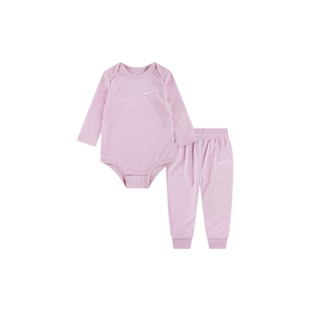 חליפת מכנס NIKE קטיפה ורוד בייבי בגד גוף ומכנסיים