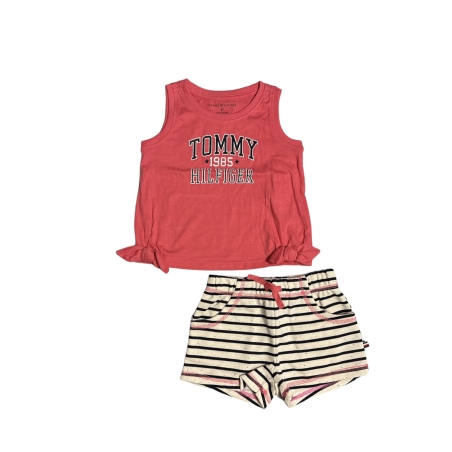 חליפת מכנס tommy hilfiger ורוד פוקסיה מכנס פסים