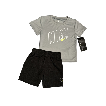 חליפת מכנס NIKE דרייפיט אפור כיתוב Nike באלכסון מכנס שחור