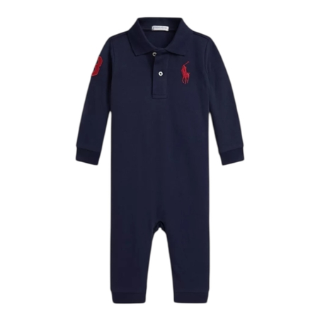 אוברול POLO RALPH LAUREN כחול כהה לוגו באדום