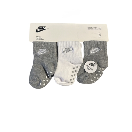 מארז 3 זוגות גרביים NIKE אפור לבן אפור מידה 6-12 חודשים