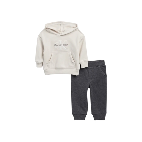 חליפת מכנס CAKVIN KLEIN קפוצ'ון אפור בהיר אפור עכבר