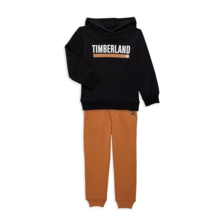 חליפת מכנס Timberland בייבי קפוצ'ון שחור חרדל