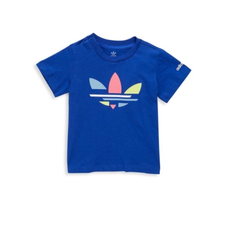 חולצת adidas קלאסית בייבי כחולה לוגו צבעוני מקדימה
