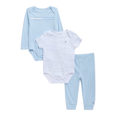 סט 3 חלקים Tommy hilfiger לבן תכלת