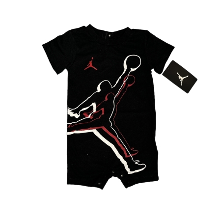 אוברול JORDAN שחור לוגו JUMPMAN לאורכו