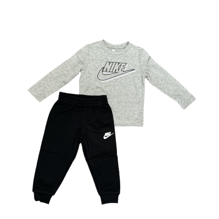 חליפת מכנס Nike אפור שחור מעבר כיתוב לוגו תלת מימד במרכז