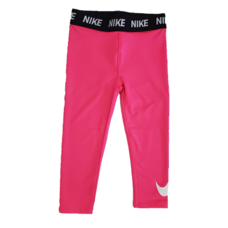 טייץ NIKE ארוך ורוד פוקסייה כיתוב NIKE בגומי סימון וי בתחתית