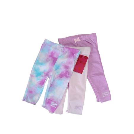 מארז שלישיית טייצים Juicy couture סגול ורוד בייבי עננים סגול