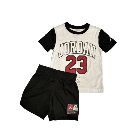 חליפת מכנס JORDAN לבנה כיתוב JORDAN 23 מכנס שחור