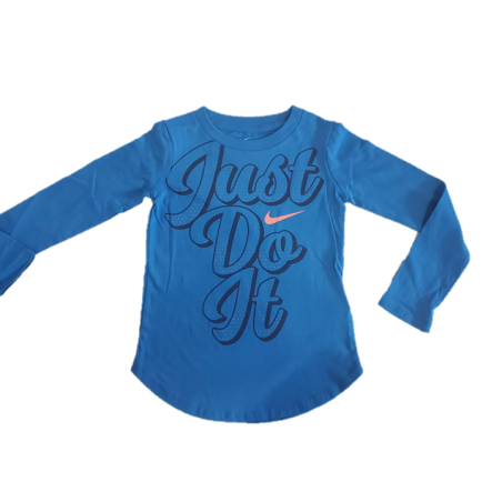 חולצת NIKE כחולה תכלת ארוכה כיתוב just do it