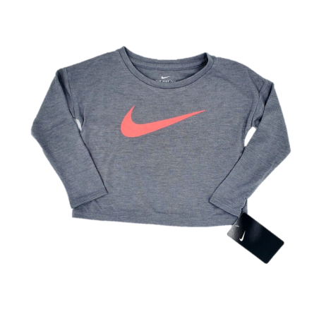 חולצת מעבר NIKE אפורה וי ורוד מקדימה AWSOME מאחור
