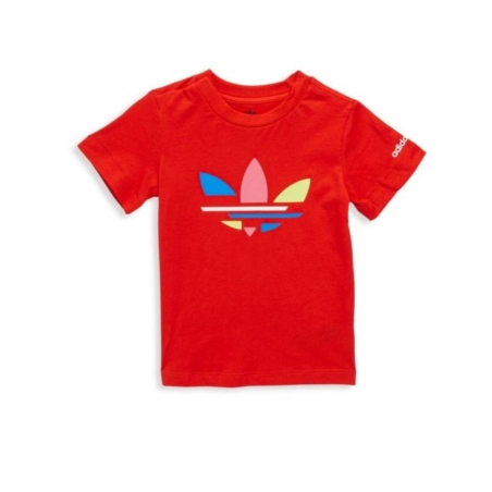 חולצת adidas קלאסית בייבי אדומה לוגו צבעוני מקדימה