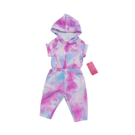 אוברול קפוצ'ון juicy couture ורוד עננים מותן מכווץ לוגו בחזה