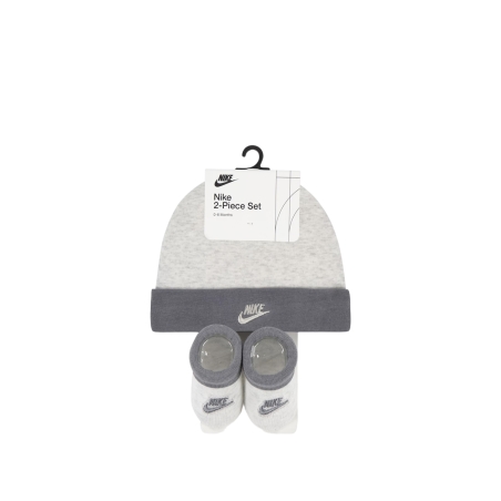 מארז כובע ונעליים NIKE אפור בהיר אפור עכבר מידה 0-6 חודשים