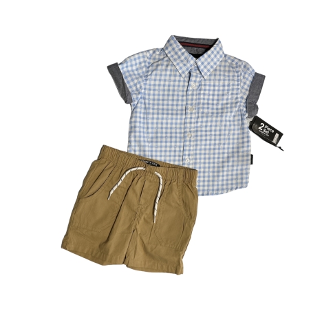חליפת מכנס אלגנטית KENNETH COLE משבצות תכלת חום
