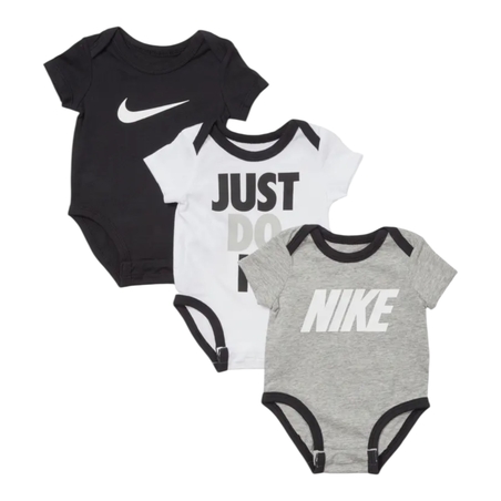 מארז 3 בגדי גוף NIKE שרוול קצר אפור לבן שחור