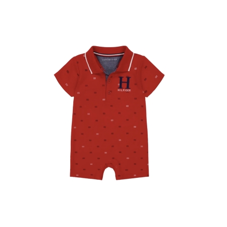אוברול Tommy Hilfiger בייבי פולו אדום שרוול קצר