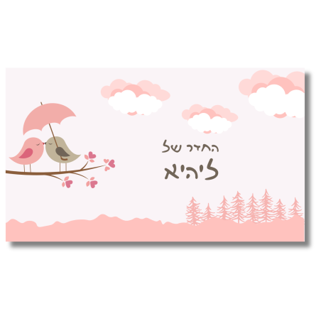 שלט לדלת לחדר ציפורים