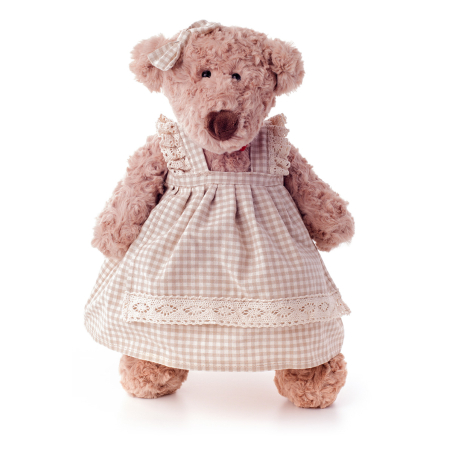 בובה רכה - דובונית עם שמלה (43 ס