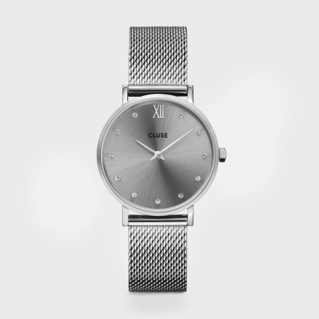 Minuit Mesh Crystals, Grey, Silver Colour CW10203