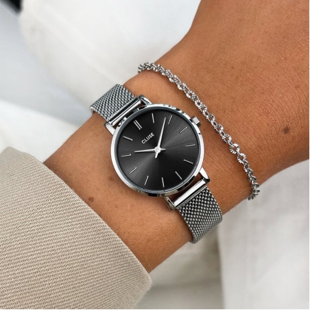24 mm - CG10501 Gift Box Boho Chic Petite Mesh and Bracelet Silver Colour
