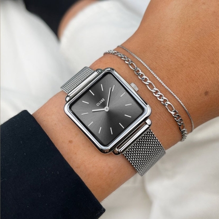 CW10307 La Tétragone Mesh Dark Grey, Silver Colour