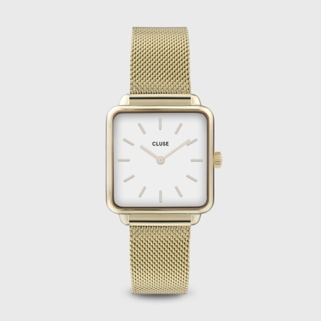 28 5 mm - CG10318 Gift Box La Tétragone Watch & Leather Strap, Gold Colour