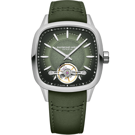 FREELANCER Freelancer Calibre RW1212 Men’s Automatic Green Leather Strap Watch, 40 x 40 mm