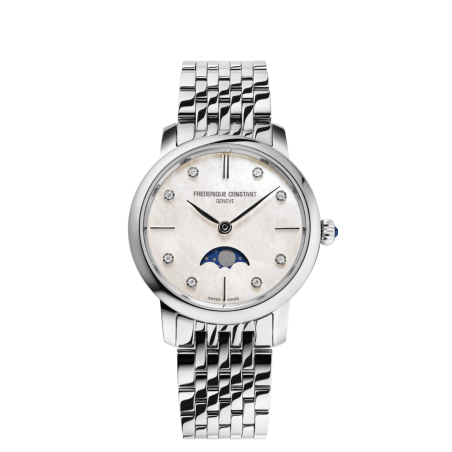 שעון Frederique Constant Slimeline Ladies Moonphase FC-206MPWD1S6B