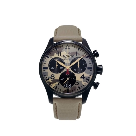 שעון Alpina Men's Startimer Pilot Big Date Chronograph Camouflage Dial