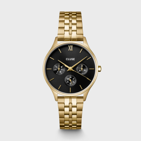 Minuit Multifunction Watch Steel, Black, Gold Colour CW10707