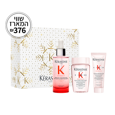 מארז חג ג׳נסיס קרסטס – שמפו, מרכך וסרום קרקפת לשיער חלש הנוטה לנשירה Genesis Holiday Set