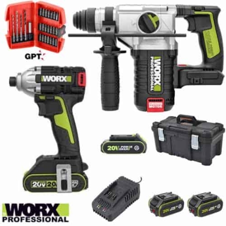 קיט פטישון ומברגה V20 WORX H/TO222