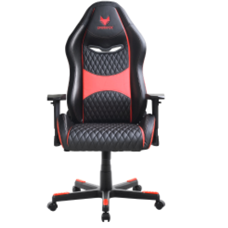 מושב גיימינג SPARKFOX בטקסטורת מעויינים אדום