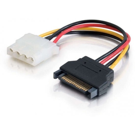 כבל 15Pin SATA זכר ל- Molex 4Pin נקבה Gold Touch