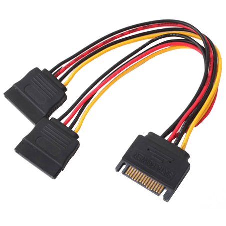 מפצל חשמל ל-2 חיבורי SATA נקבה Gold Touch