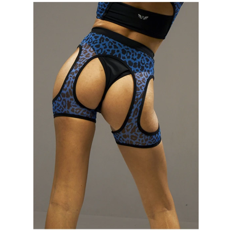 Belt mesh GRID blue leopard (only mesh)
