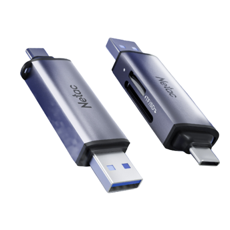 קורא כרטיסים Netac Card READER WK13 USB3.0+TYPE-C Msd/SD