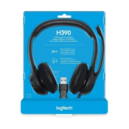 אוזניות ומיקרופון Logitech H390 USB Headphones Black